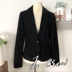 J. Crew • Black wool one button stretch blazer 12